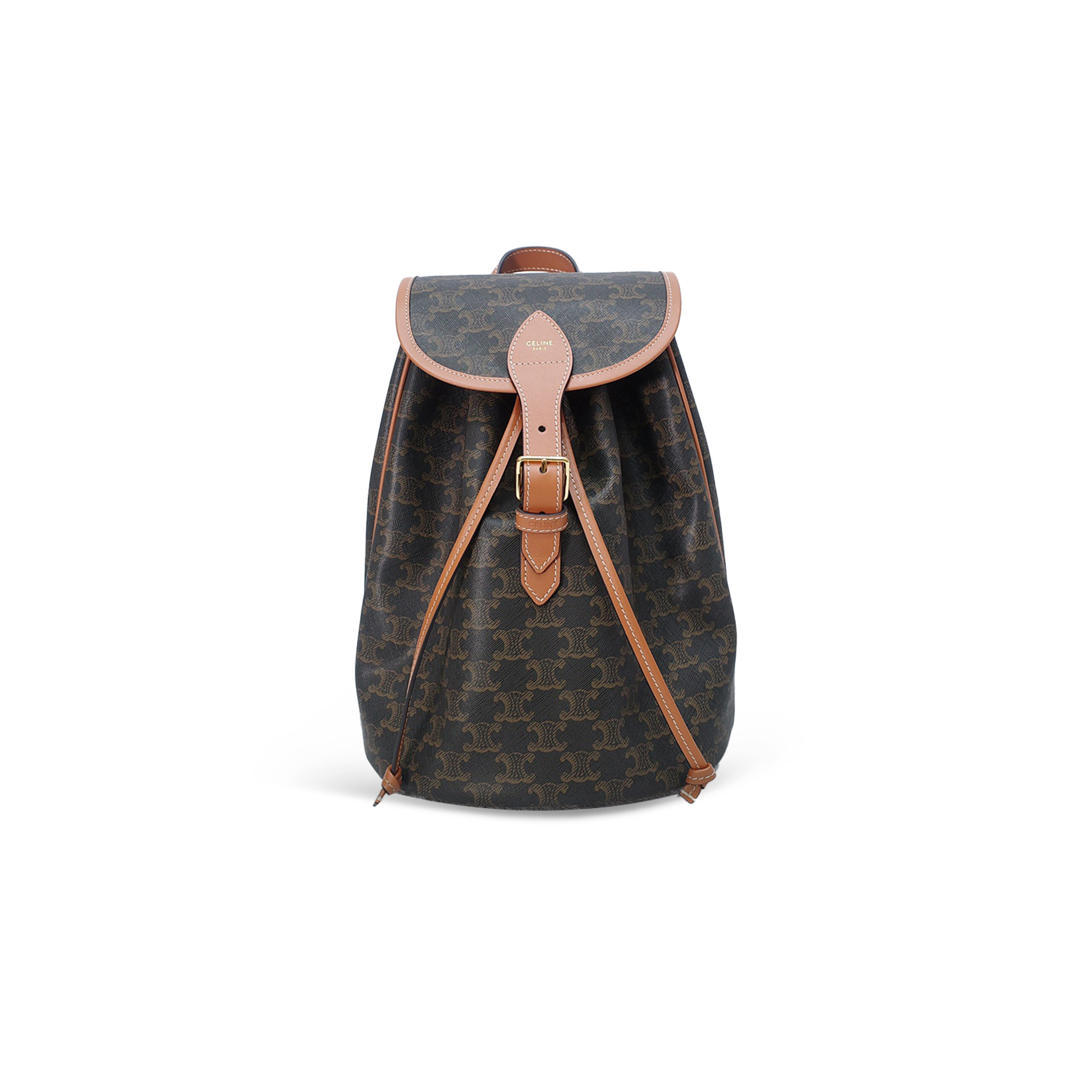 CELINE BACKPACK FOLCO IN TRIOMPHE CANVAS AND CALFSKIN 190723.03LF (30*23*16cm)